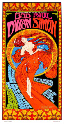 Bob Dylan Paul Simon Tour Poster The Meadows 1999 Hand - Signed by