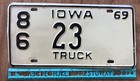 *License Plate, Iowa, 1969, Truck, Tama County, 86 23