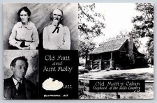 RPPC~Old Matt & Aunt Molly Old Matt Cabin Shepherd Hills MO~Real Photo Postcard