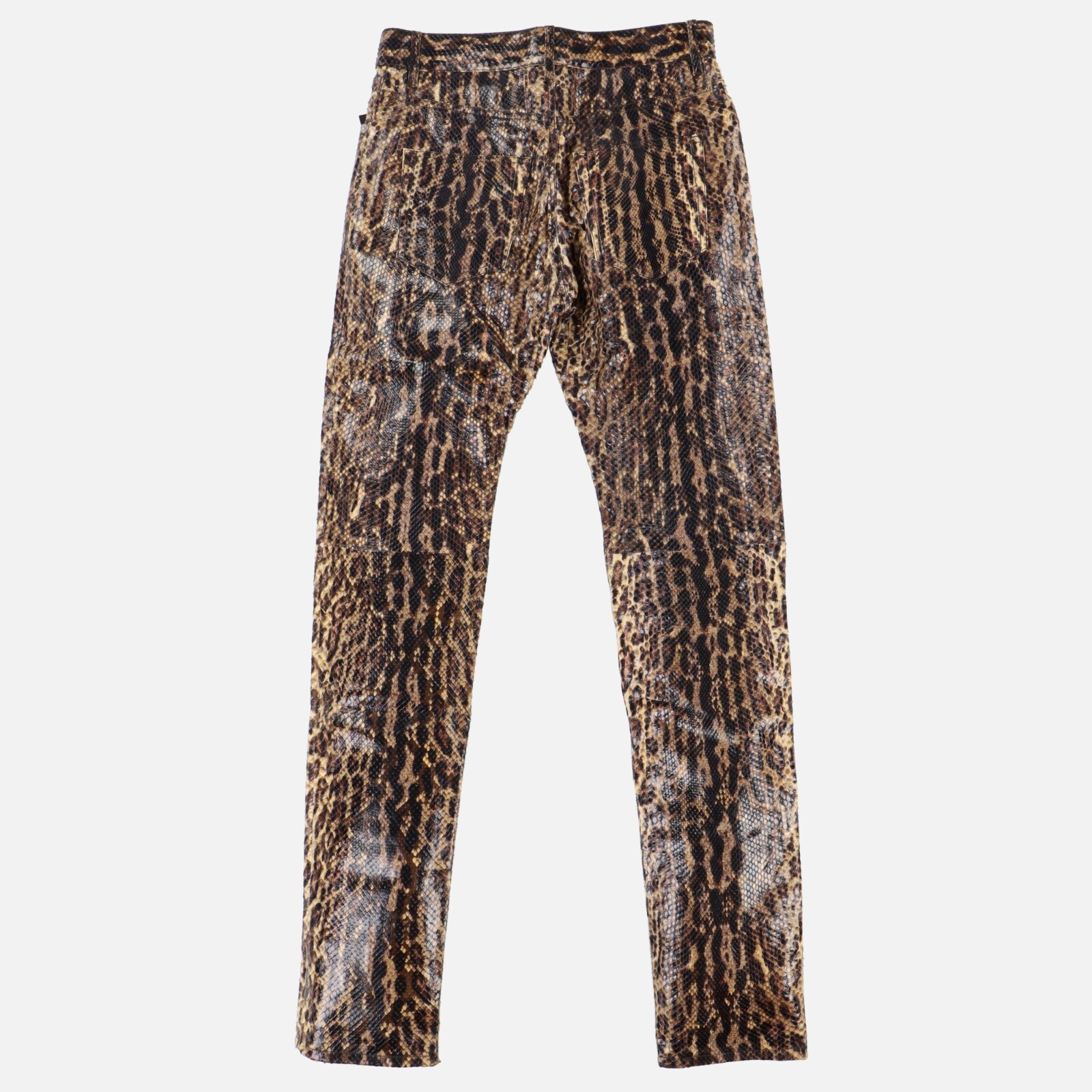 Pantaloni in vera pelle di pitone Saint Laurent Paris 1 di 1 taglia W28 skinny FW16