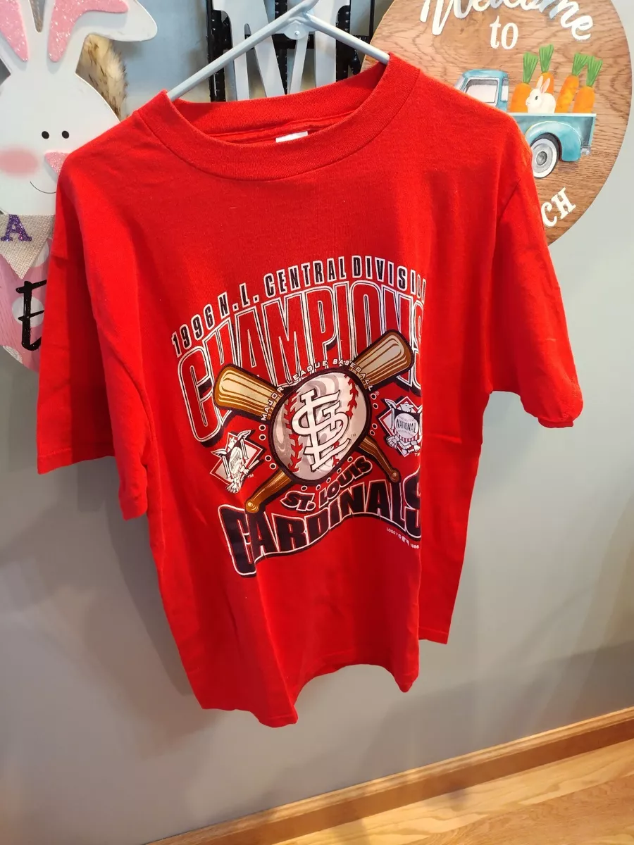 1996 N.L. CENTAL DIVISION CHAMPIONS ST. LOUIS CARDINALS T SHIRT SIZE L