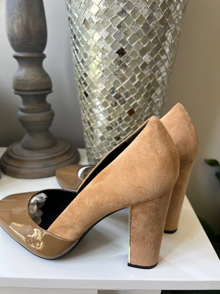 Pour La Victoire Fonta Patent Leather Suede Classics Pumps Heels Shoes 8 M - Image 2 of 4