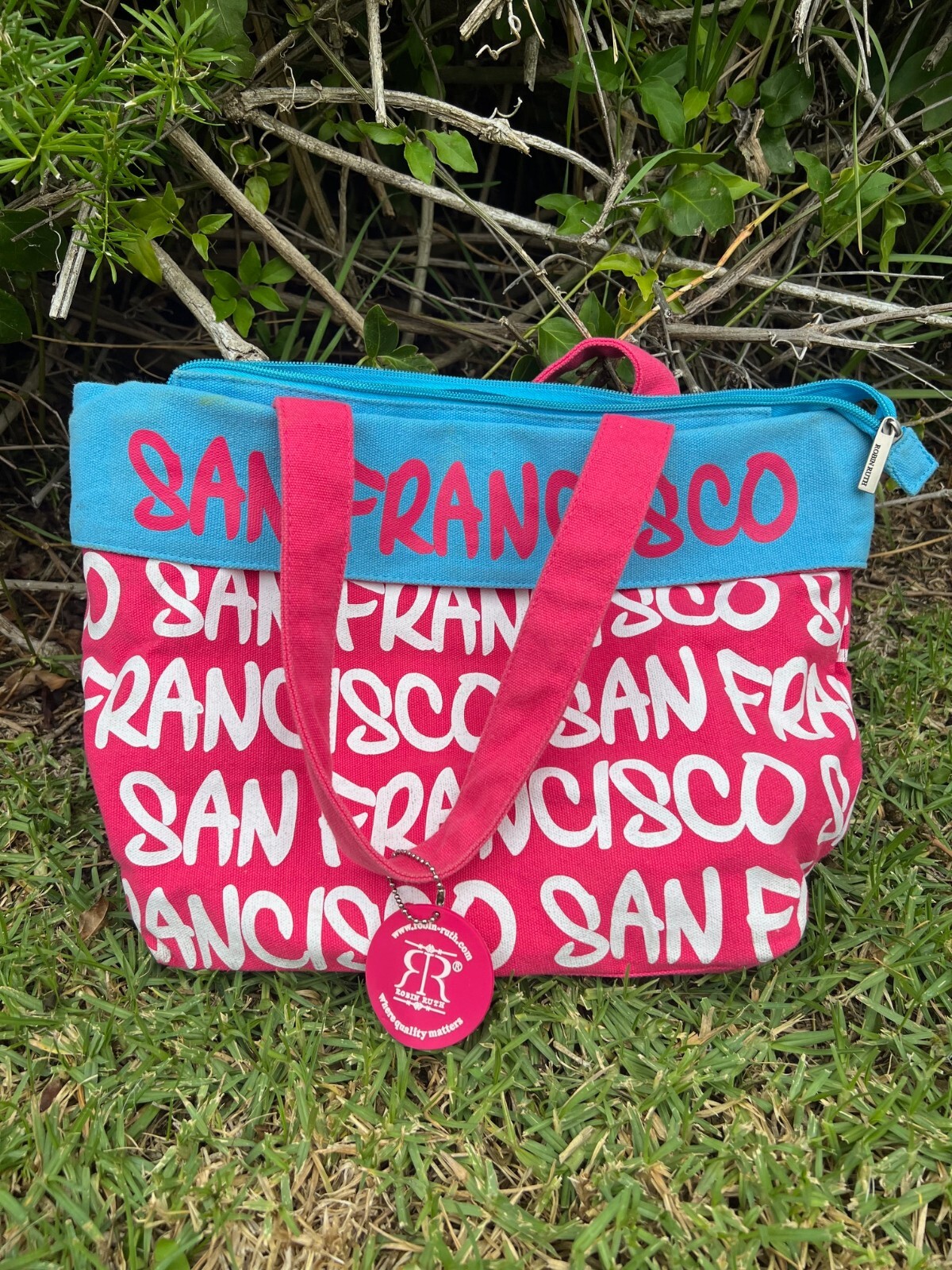 San Francisco Pink and Teal Tote Bag