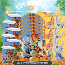 ZOOTOPIA tableware plate birthday party supplies favor centerpiece decoration