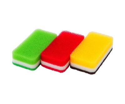 Duskin Antibacterial Kitchen Sponge Hard Type Multi Set F/S 3, 9, 12, 24, 30 pcs