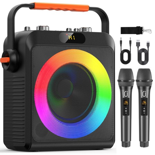 Karaoke Machine with 2 Microphones Party Bluetooth Speaker For Music Player Sing - Picture 3 of 18
