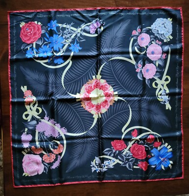 VINTAGE HERMES PARIS FLEURS DE L'OPERA 1989 SILK SCARF