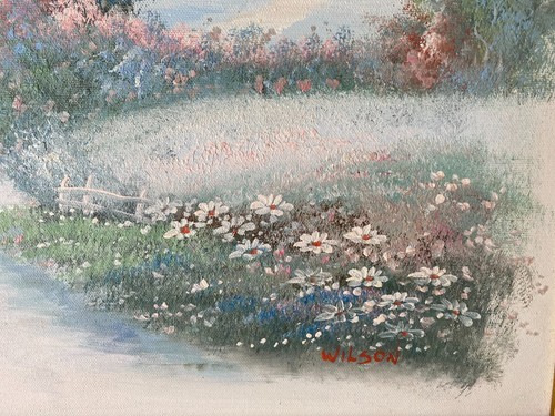 Oil Painting Signed Wilson Landscape 27" x 23" - Picture 8 of 11