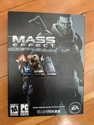 Mass Effect Trilogy (PC, 2012) and two Mass Effect books.  
