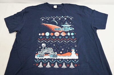 Loot Crate Exclusive Retro 8-Bit Mars Rover Ugly Christmas Cotton T-Shirt - Nice