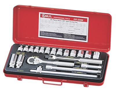 Genius Tools 20 Piece 3/8'' Dr. Metric Hand Socket Set - GS-320M