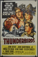 THUNDERBIRDS 1952 ORIGINAL NM 27X41 MOVIE POSTER JOHN DEREK JOHN DREW BARRYMORE