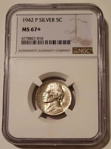 NGC 1943 P Jefferson Silver Nickel **LABEL ERROR** Unc MS67+