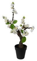Kunstpflanze Im Topf KirschblüTenbonsai Dekopflanze Plastikpflanze Weiß H 32 Cm