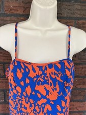 Shein Orange Blue Sundress Small Spaghetti Strap Stretch Dress Summer Pool Beach