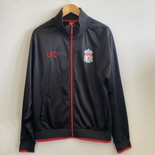 Liverpool Football Jacket Sz XL Black Track Full Zip Sweatshirt Pockets Men