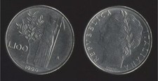 ITALIA REPUBBLICA 100 LIRE 1990 Moneta PICCOLA MINERVA