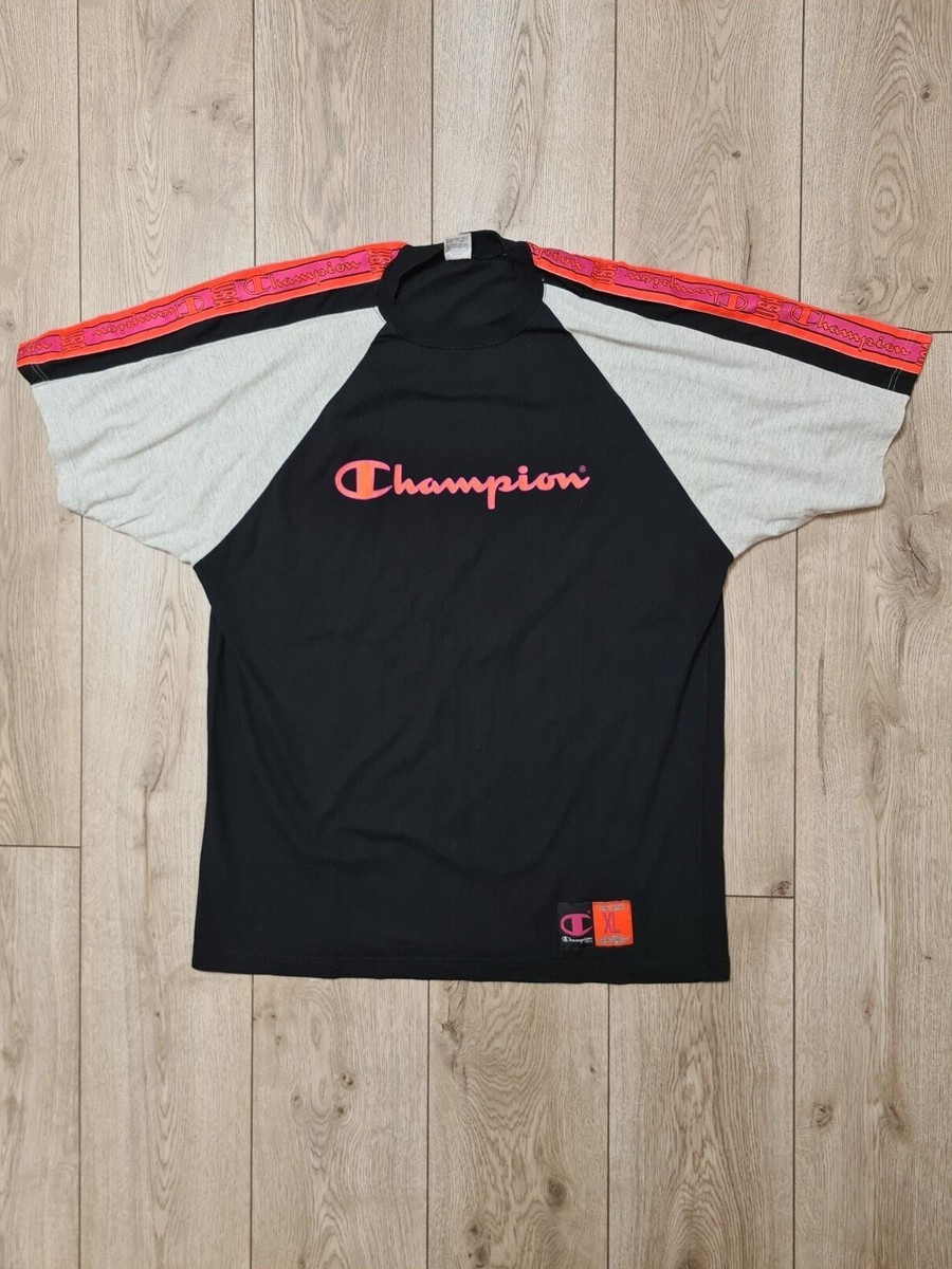 CHAMPION VINTAGE SHIRT COTTON RETRO MEN'S T-SHIRT BLACK szXL | eBay