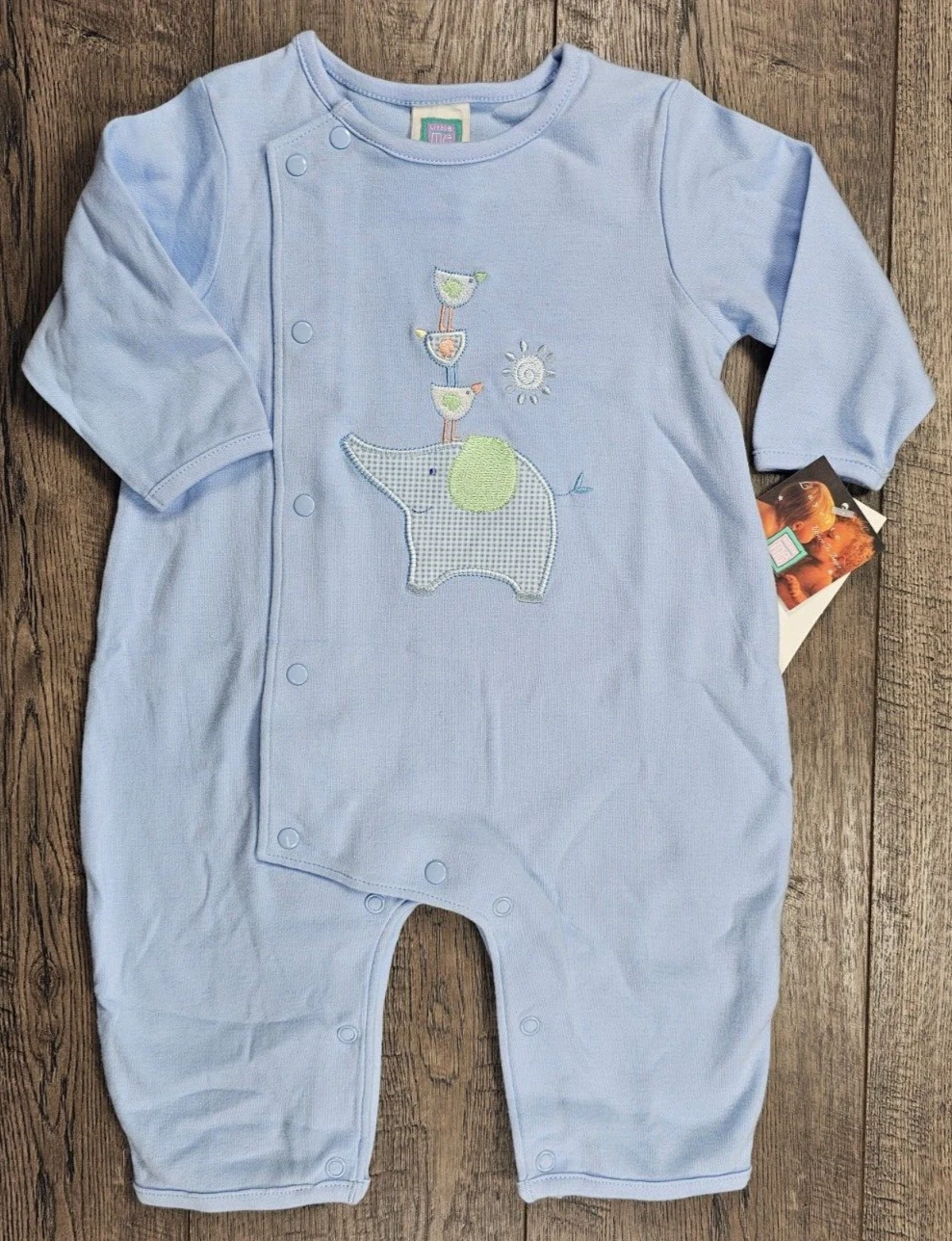 Baby Boy Clothes New Vintage Little Me 6 Month Blue Elephant Birds Outfit