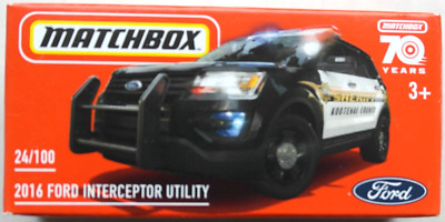 Matchbox Power Grabs 2016 Ford Interceptor Utility schwarz/weiß Sheriff OVP ´16