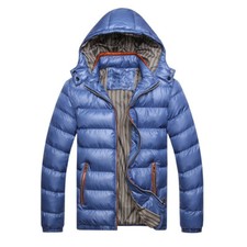 Jackets Padded Puffer Winter Warm Zip Up Quilted Lined Bubble Hooded Coat Mens