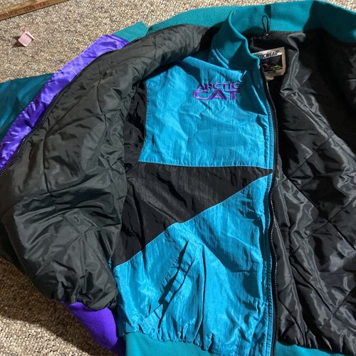 VTG RETRO SNOWMOBILE JACKET ARCTIC CAT WEAR WOMENS PRIDE RIDER 2PC LINER NEONUSA - Picture 14 of 19