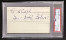 Henry Dutch Dehnert Signed Index Card NBA Basketball HOF Autograph PSA/DNA#2