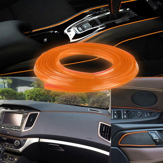 Orange 5M Car Interior Door Crack Edge Line Insert Molding Trim Strip Decor eBay
