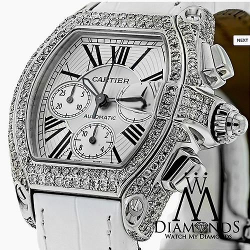 Diamond Cartier Roadster XL Watch 