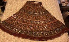 Banjara Vintage Skirt Handmade Adorned With Peacocks