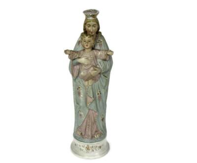 Antique Porcelain Bisque Statue Virgin Mary Our Lady Madonna Infant ...