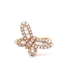 Gorgeous 14K Gold Butterfly Ring with 1.00 TCW Diamonds
