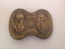 BUTCH CASSIDY SUNDANCE KID MENS BELT BUCKLE, WILD BUNCH PINKERTONS GALLERY