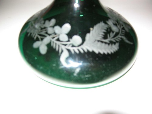 Antique Bristol Green Mell Decanter Scottish England Engraved Circa 1840-50 - Picture 7 of 7