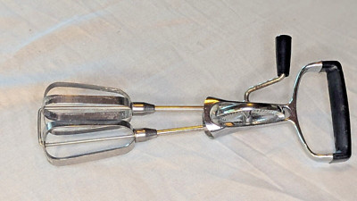 Vintage Egg Beater Hand Crank Mixer Stainless Steel Excellent Condition