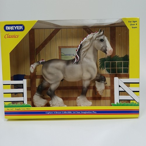 Breyer Classics Horse #627 Dapple Grey Shire Red/White Ribbons 2002 SEE PIC READ