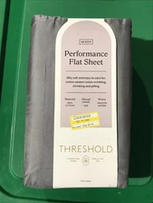 Queen 400 Thread Count Performance Flat Sheet Dark Gray - Threshold: Cotton