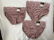 NEW Bali Passion for Comfort Hi Cut Bali Panty Mauve Womens XLarge 3 Pair DFPC62