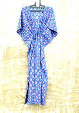Indian handmade cotton caftan flory print maxi dress summer sleepwear women robe