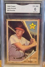 Boog Powell 1962 Topps Rookie Graded EX-NM 6