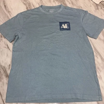 AE Logo Super Soft Standard T Shirt Men’s Blue Size Small  - Image 1 of 4