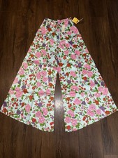 VTG 60 FLORAL MOD PALAZZO HIPPY PANTS BELL BOTTOM BRAND NEW WITH TAGS NOS