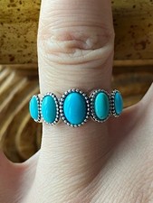 Sleeping Beauty Turquoise Sterling Silver Ring Size 7