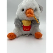 Nanco Belly Buddies Plush Toy Seagull Eating French Fries Stuffed Animal