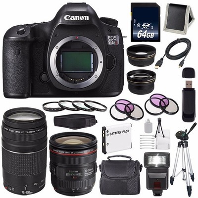 Canon EOS 5DS R DSLR Camera (Intl Model) 0582C002 + Canon EF 24-70mm f/4L is USM