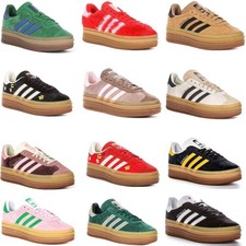 Adidas Gazelle Bold Layer Sole Platform Womens Trainer In Black Yellow UK 3 - 8