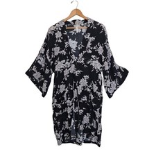 Spiritual Gangster Maya Kimono Robe Swin Cover-up One Size Black and White