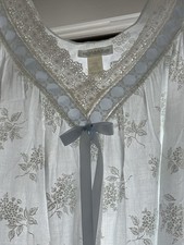 KOMAR WOMANS NIGHTGOWN COTTAGE-CORE  LACE RIBBON SZ L LARGE