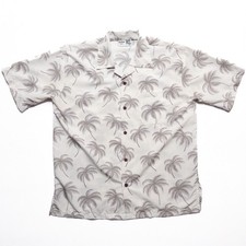 Makani Hawaii Men's Large Palm Print Aloha Shirt Tropical