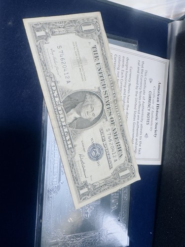 Billete de un dólar serie 1957 US $1 certificado de plata sin circular envío bajo nítido